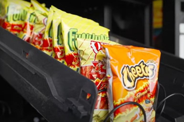 New, clean vending machine with contactless pay